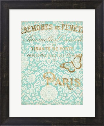 Framed Paris in Gold II Print