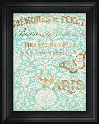 Framed Paris in Gold II Print