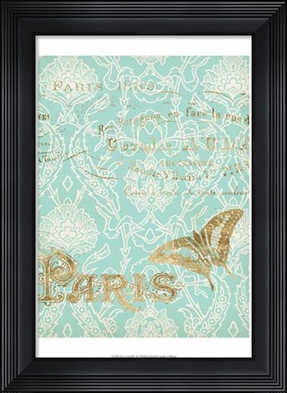 Framed Paris in Gold III Print