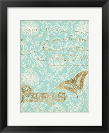 Framed Paris in Gold III Print