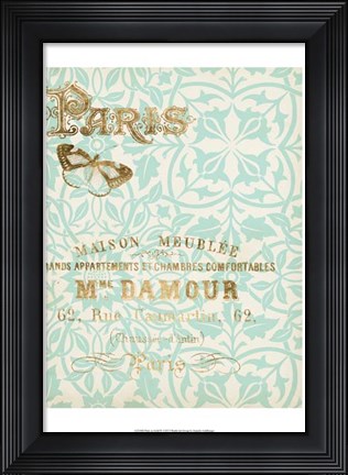 Framed Paris in Gold IV Print