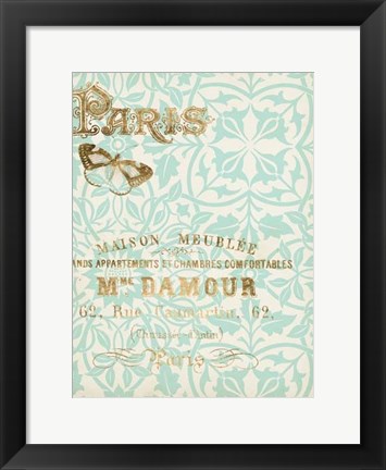 Framed Paris in Gold IV Print