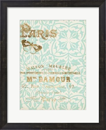 Framed Paris in Gold IV Print