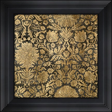 Framed Golden Damask III Print