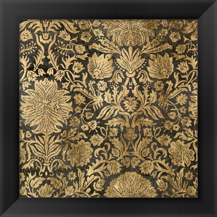 Framed Golden Damask III Print