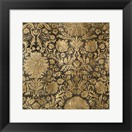 Framed Golden Damask III Print