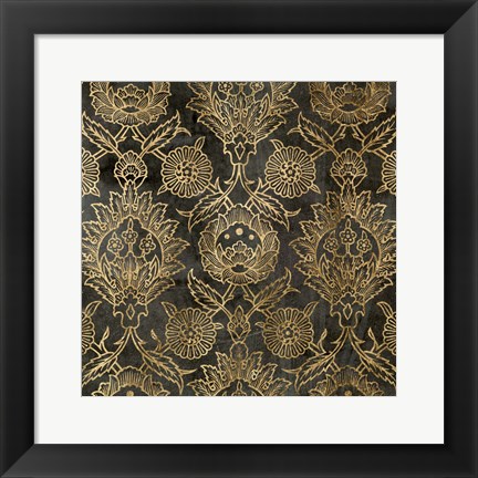 Framed Golden Damask IV Print