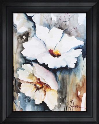 Framed Blooms Aquas II Print