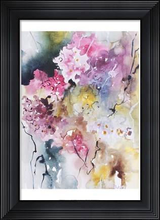 Framed Blooms Aquas III Print