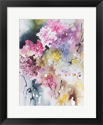 Framed Blooms Aquas III Print