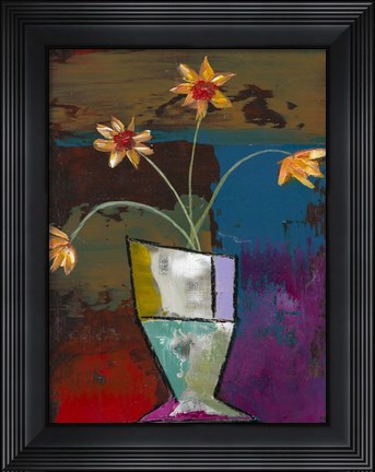 Framed Abstract Expressionist Flowers II Print
