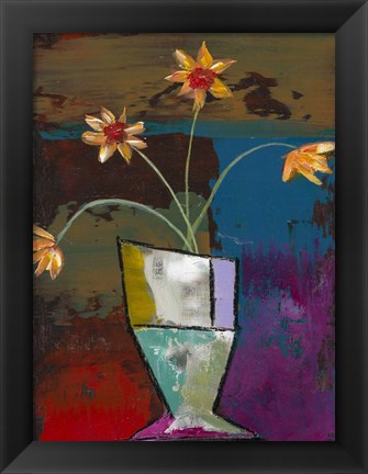 Framed Abstract Expressionist Flowers II Print