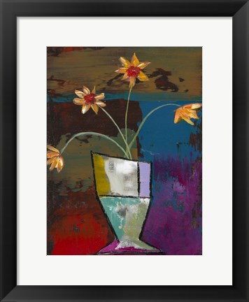 Framed Abstract Expressionist Flowers II Print