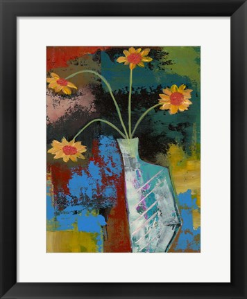 Framed Abstract Expressionist Flowers III Print