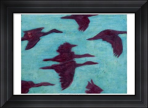 Framed Flying Silhouettes II Print