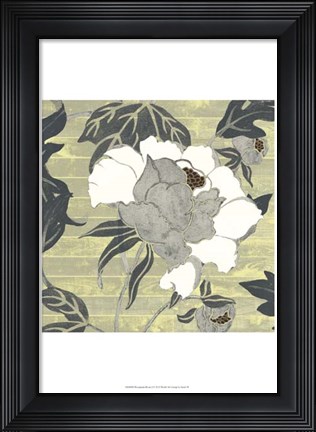 Framed Woodgrain Peony I Print