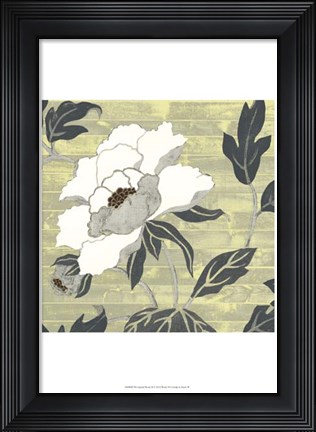 Framed Woodgrain Peony II Print