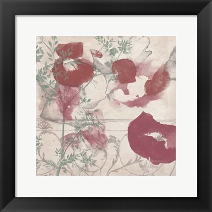 Framed Floral Flutter II Print