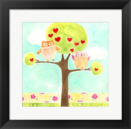 Framed Hoots &amp; Hearts I Print