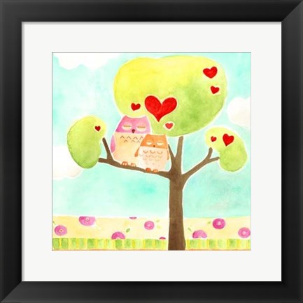 Framed Hoots &amp; Hearts II Print