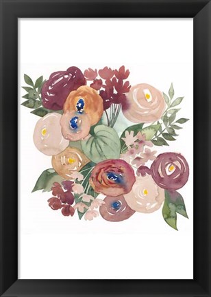 Framed Pirouette Posy I Print