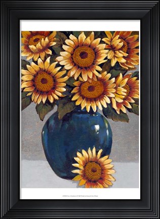 Framed Vase of Sunflowers I Print