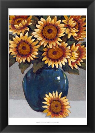 Framed Vase of Sunflowers I Print