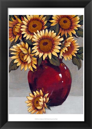 Framed Vase of Sunflowers II Print