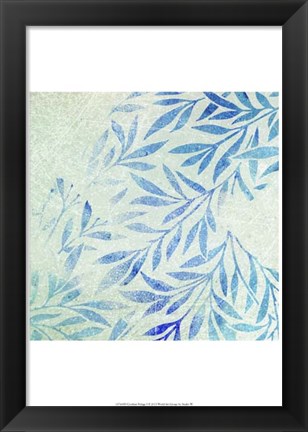 Framed Cerulean Foliage I Print