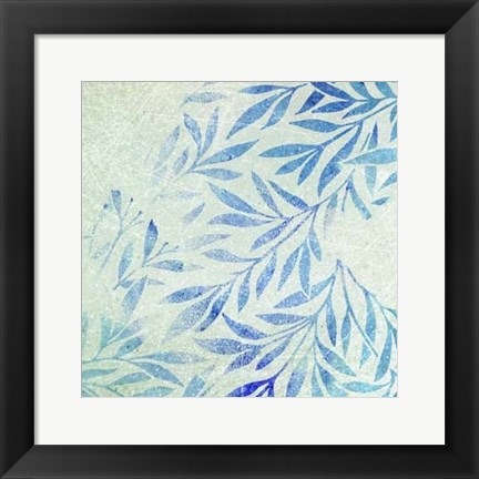 Framed Cerulean Foliage I Print