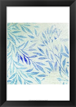 Framed Cerulean Foliage II Print