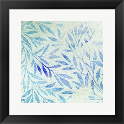 Framed Cerulean Foliage II Print