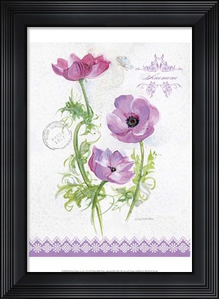 Framed Flower Study on Lace I Print