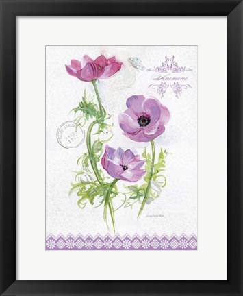 Framed Flower Study on Lace I Print