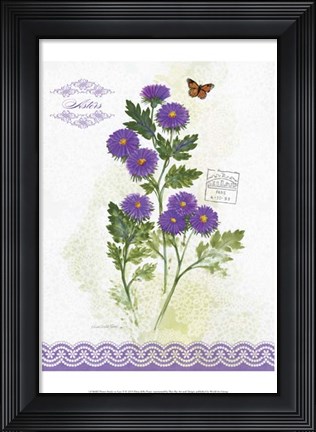 Framed Flower Study on Lace II Print