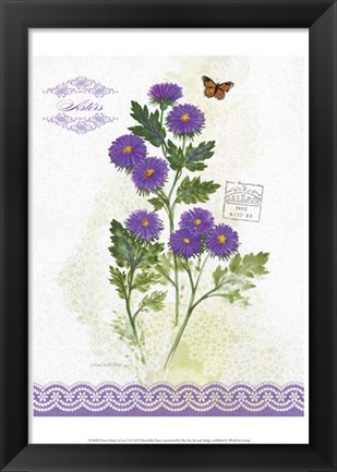 Framed Flower Study on Lace II Print
