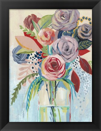 Framed Roseate Posy I Print