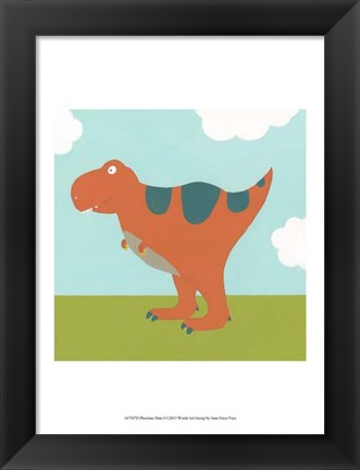 Framed Playtime Dino I Print