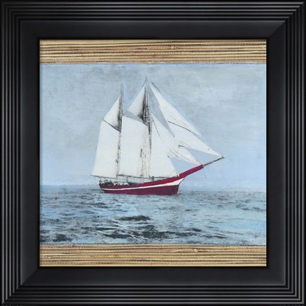 Framed Seagrass Nautical I Print