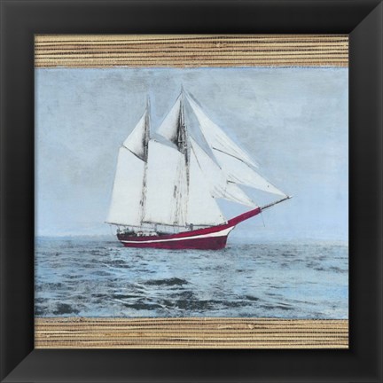 Framed Seagrass Nautical I Print