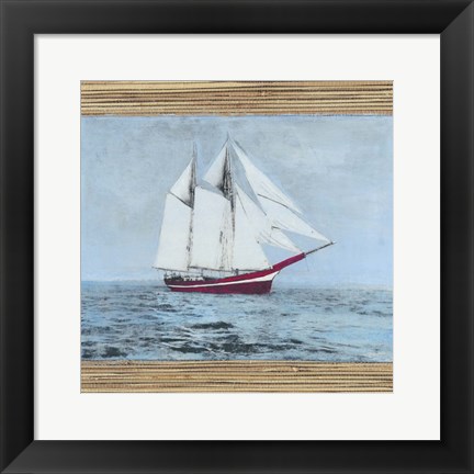 Framed Seagrass Nautical I Print