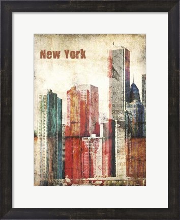 Framed New York Grunge III Print
