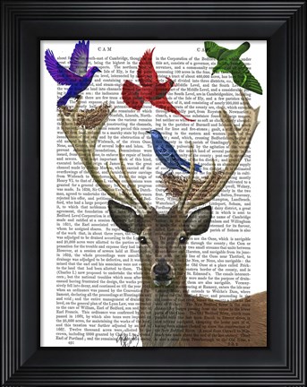 Framed Deer &amp; Birds Nests Print