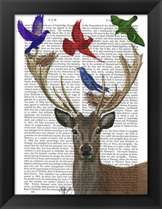 Framed Deer &amp; Birds Nests Print