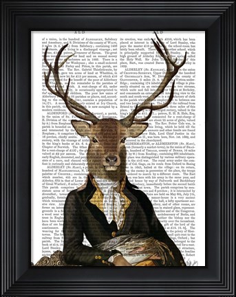 Framed Deer in Chair Print