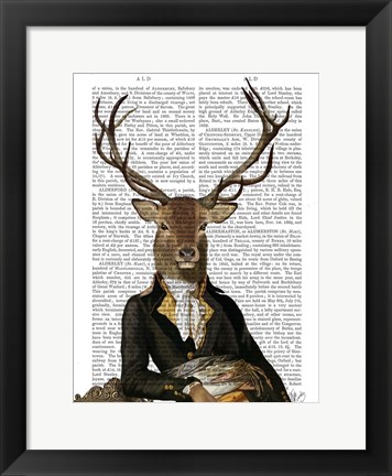 Framed Deer in Chair Print