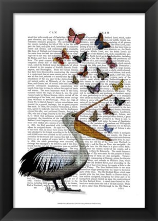 Framed Pelican &amp; Butterflies Print