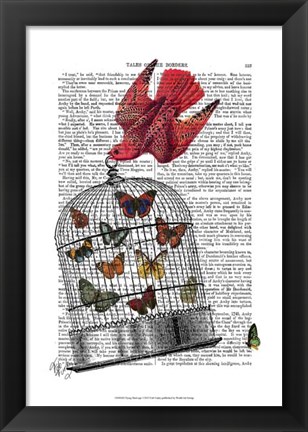 Framed Flying Birdcage Print