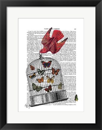 Framed Flying Birdcage Print