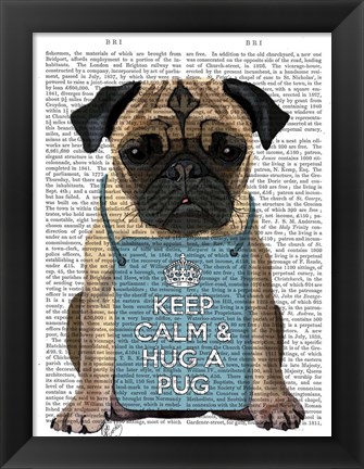 Framed Hug a Pug Print